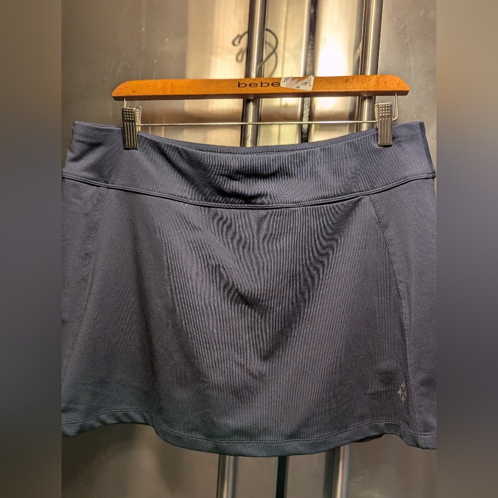 Jofit Club Navy Pull On Athletic Skort With 4" Inseam Shorts Poly Spandex Sz Lg